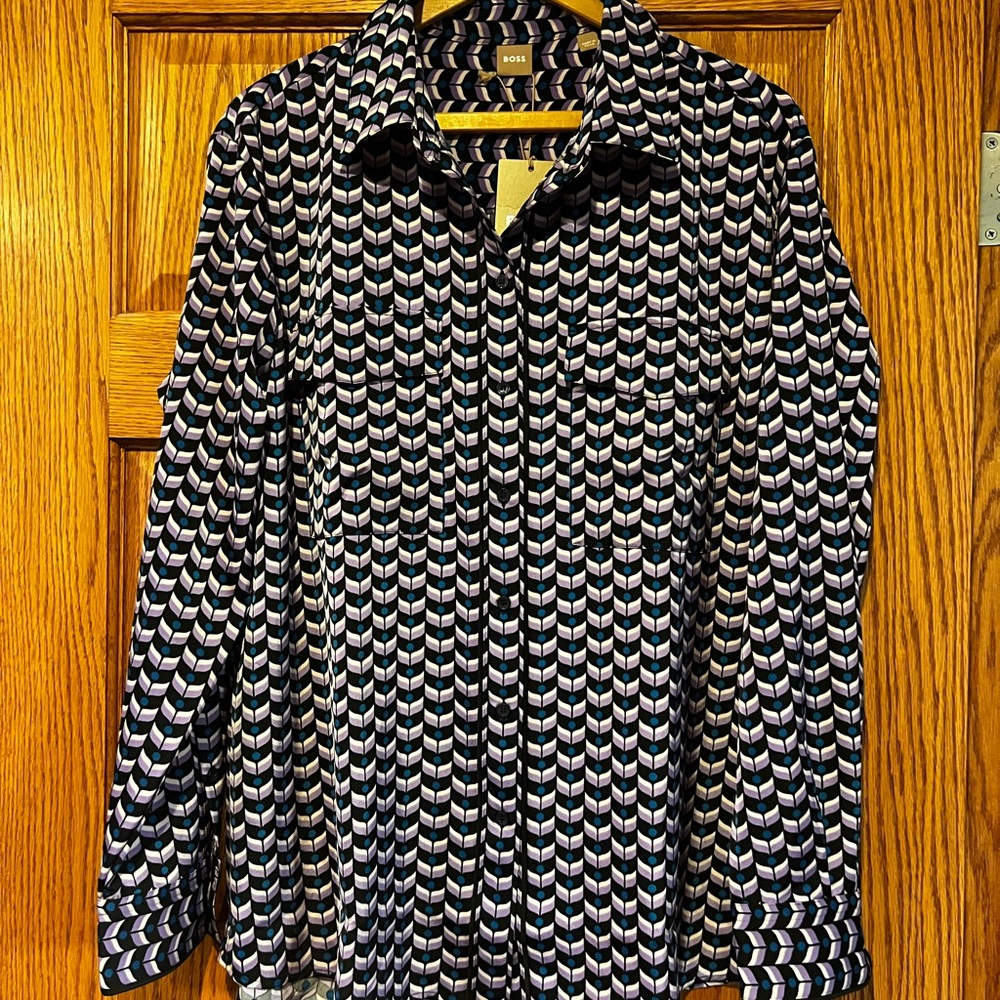 BOSS Women’s Geometric Print Long-Sleeve